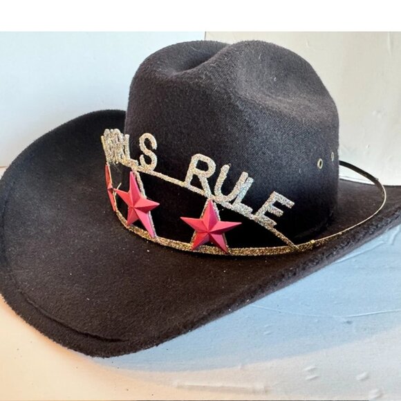 Set of 10 COWGIRLS RULE Sparkle Pink Star Hat Bands Tiaras Bridal Shower Theme main image 6